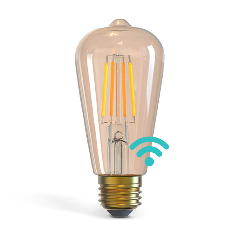 Bec LED inteligent cu WiFi AlecoAir BE27 Amber Temperatura lumina reglabila Control prin asistenti vocali