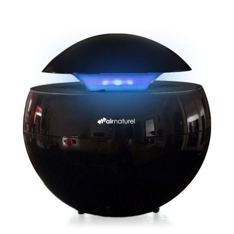 Purificator aer Buldair negru, Difuzor aroma, Ionizare, pentru 15mp, Consum 3W/h, Veioza, Filtrare cu hepa si carbune Purificatoare Aer Air & Me / Air Naturel