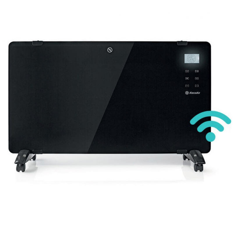 Convector electric AlecoAir C20 Heatix negru, WiFi, pentru 30mp, 2000W, 2 trepte incalzire, IP24, Aplicatie Convectoare electrice Alecoair
