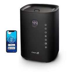 Resigilat - Umidificator si purificator Clean Air Optima CA604B Smart, WiFi, Difuzor de arome, Lampa UV-C, Ionizare, Display, Ti
