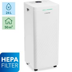 Resiglat - Dezumidificator si Purificator de aer TROTEC TTK 64 HEPA, 24 l/zi, 130 m3/h, Senzor umiditate, Filtru HEPA, Higrostat