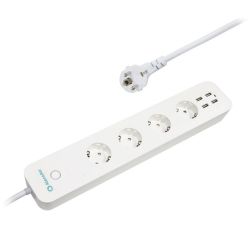 Resigilat Prelungitor Smart WiFi AlecoAir G08-SP8S, 4 Porturi USB, 4 Prize AC, Control energetic, Timer, Programare saptamanala