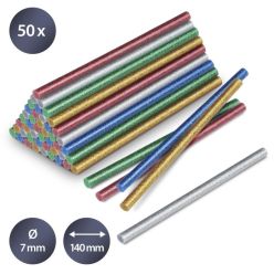Set batoane cu sclipici de lipici fierbinte Trotec, 50 bucati, Ø 7 mm