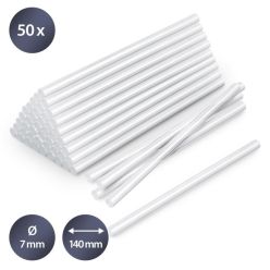Set batoane transparente de lipici fierbinte Trotec, 50 bucati, Ø 7 mm