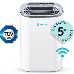Dezumidificator si purificator cu consum redus de energie AlecoAir D14 PURIFY, 12 l /24h, WiFi, HEPA, Ionizare, Uscare Rufe