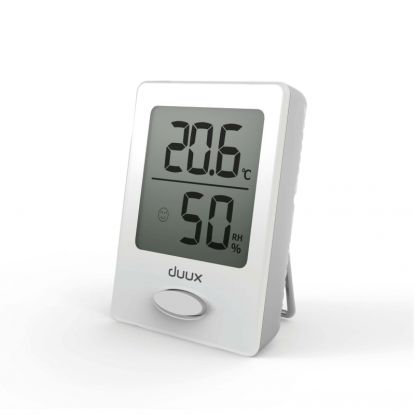 Termohigrometru Duux Alb, Ecran LCD, Indicatie de confort, Orificiu de prindere si magnet