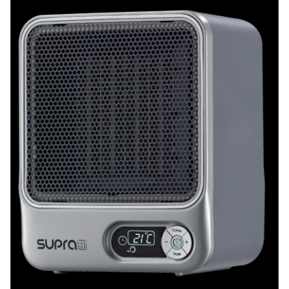 Aeroterma Ceramica Supra Ceram Digital Gri, Putere incalzire pana la 1500W, 2 Moduri de lucru, Timer, Termostat