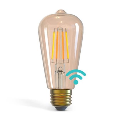 Bec LED inteligent cu WiFi AlecoAir BE27 Amber, Temperatura lumina reglabila, Control prin asistenti vocali