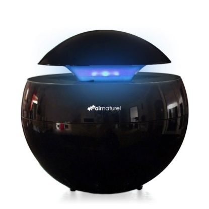 Purificator aer Buldair negru, Difuzor aroma, Ionizare, pentru 15mp, Consum 3W/h, Veioza, Filtrare cu hepa si carbune