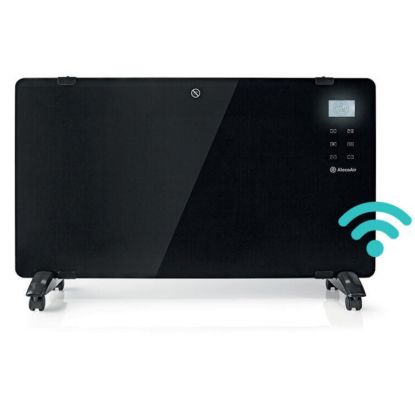 Convector electric AlecoAir C20 Heatix negru, WiFi, pentru 30mp, 2000W, 2 trepte incalzire, IP24, Aplicatie