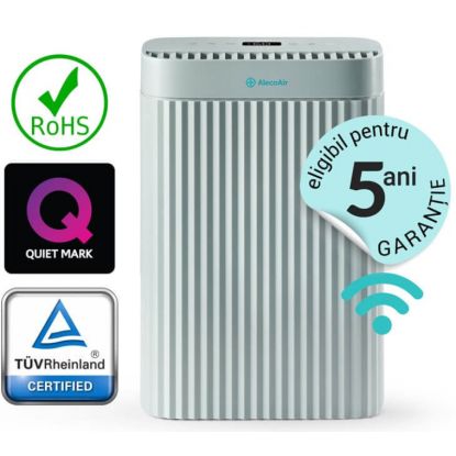 Dezumidificator si Purificator AlecoAir D14 ARIO Olive,12 l /24h, WiFi, Lampa UV-C, Ionizare, TRUE HEPA + Carbon, Uscare Rufe