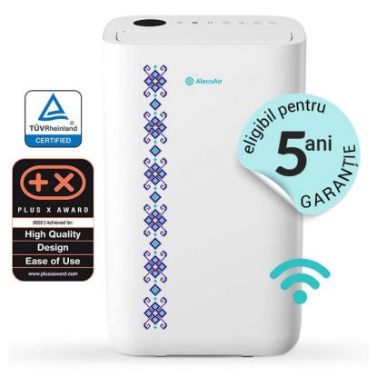 Dezumidificator si Purificator AlecoAir D25 TRADITIO, 25L/zi, Pentru 60mp, WiFi, LED UV-C, Ionizare, TRUE HEPA, Carbon