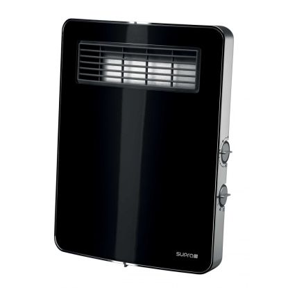 Aeroterma Electrica Supra Etno Negru, Termostat, Filtru de aer lavabil, Protectie IPX1, Putere incalzire pana la 2000W