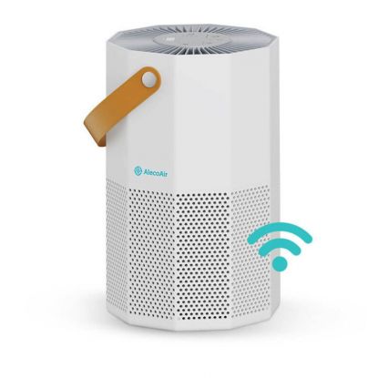 Purificator de aer AlecoAir P25 ROUBIQ White, Wi-Fi, Lampa UV-C, Filtru True HEPA si Carbune Activ, Ionizare, PM 2.5