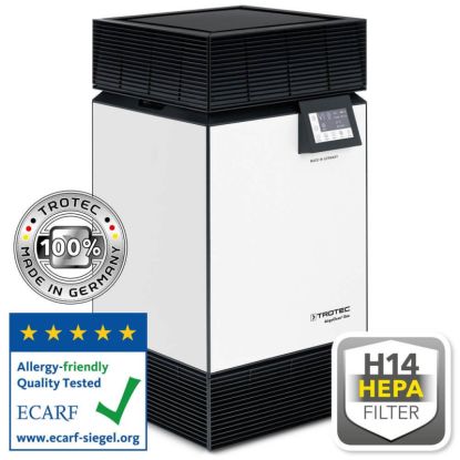 Purificator de aer TROTEC AirgoClean One, Filtru HEPA H14, Pre-filtru Lavabil dublu, Indicator PM 2.5, TVOC, Sleep, Turbo