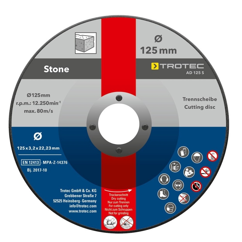 Disc pentru taiere piatra AD125S  Trotec, pachet 5 bucati - 2