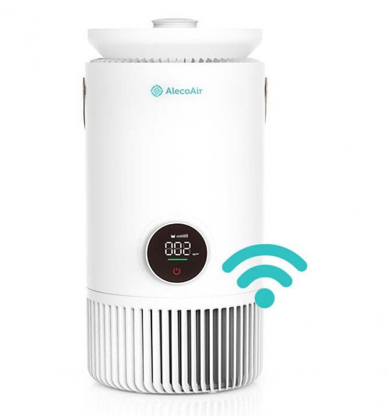 Purificator si umidificator AlecoAir PU50 Nuo WiFi Capacitate umidificare 600 ml/h True HEPA Lampa UV-c Ionizare PM 2.5