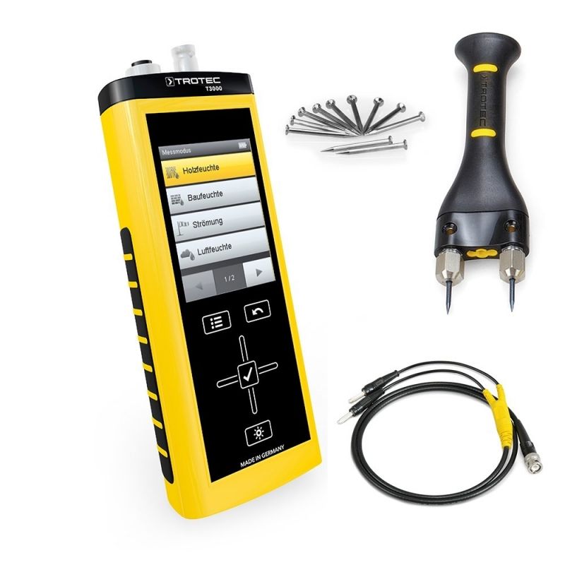 Set profesional masurare umiditate in materiale Trotec T3000+ Electrod TS 060+ Cablu de legatura TC20 Umidometru (Masoara umiditatea din aer si materiale) alecoair.ro Set profesional masurare umiditate in materiale Trotec T3000+ Electrod TS 060+ Cablu de legatura TC20 Umidometru (Masoara umiditatea din aer si materiale) alecoair.ro