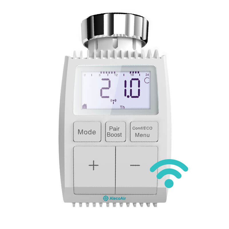 Cap termostat pentru calorifer AlecoAir SMART HA-08 THERMO ChildLock Clasa protectie IP20 3 moduri de lucru
